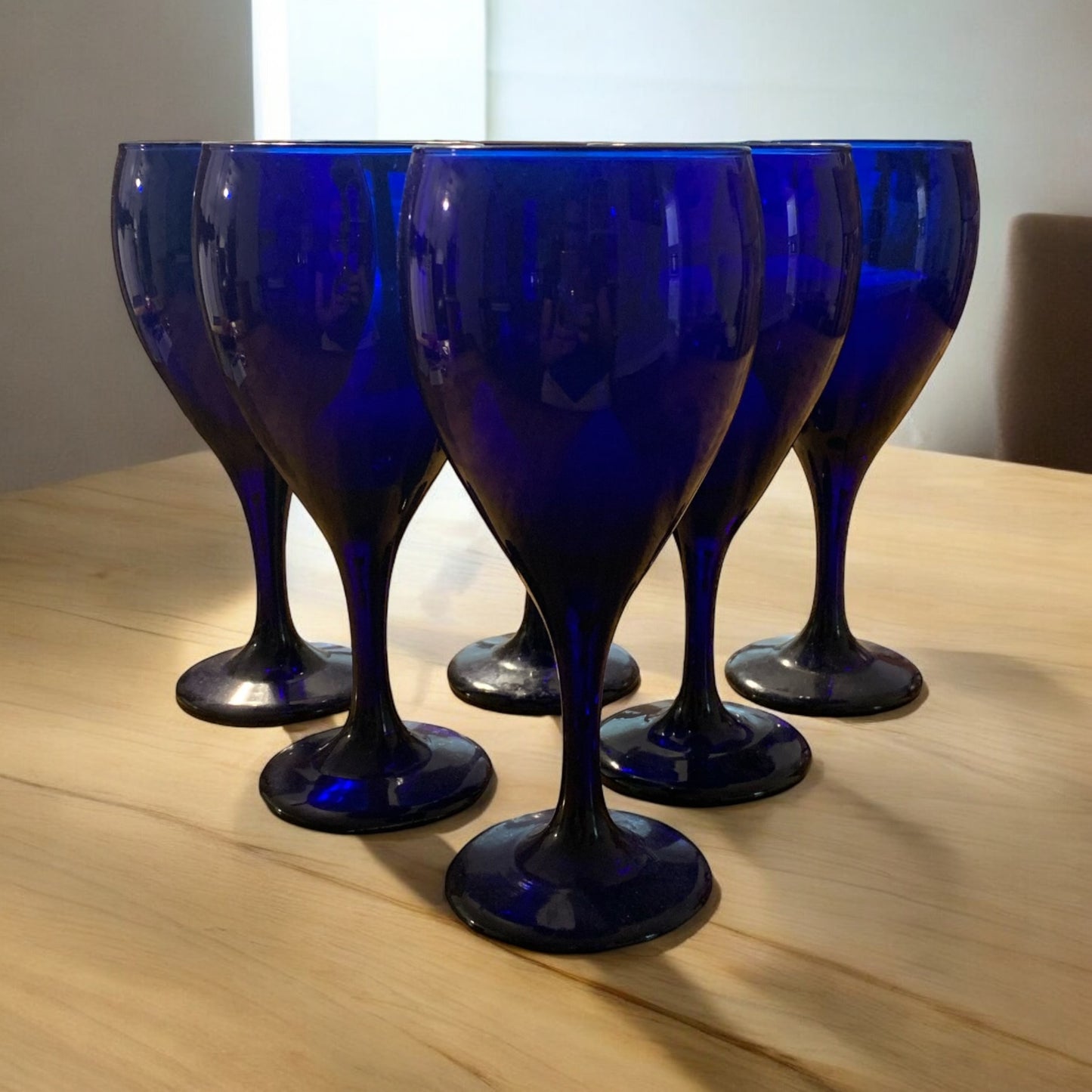 Vintage Cobalt Glassware, Set of Six