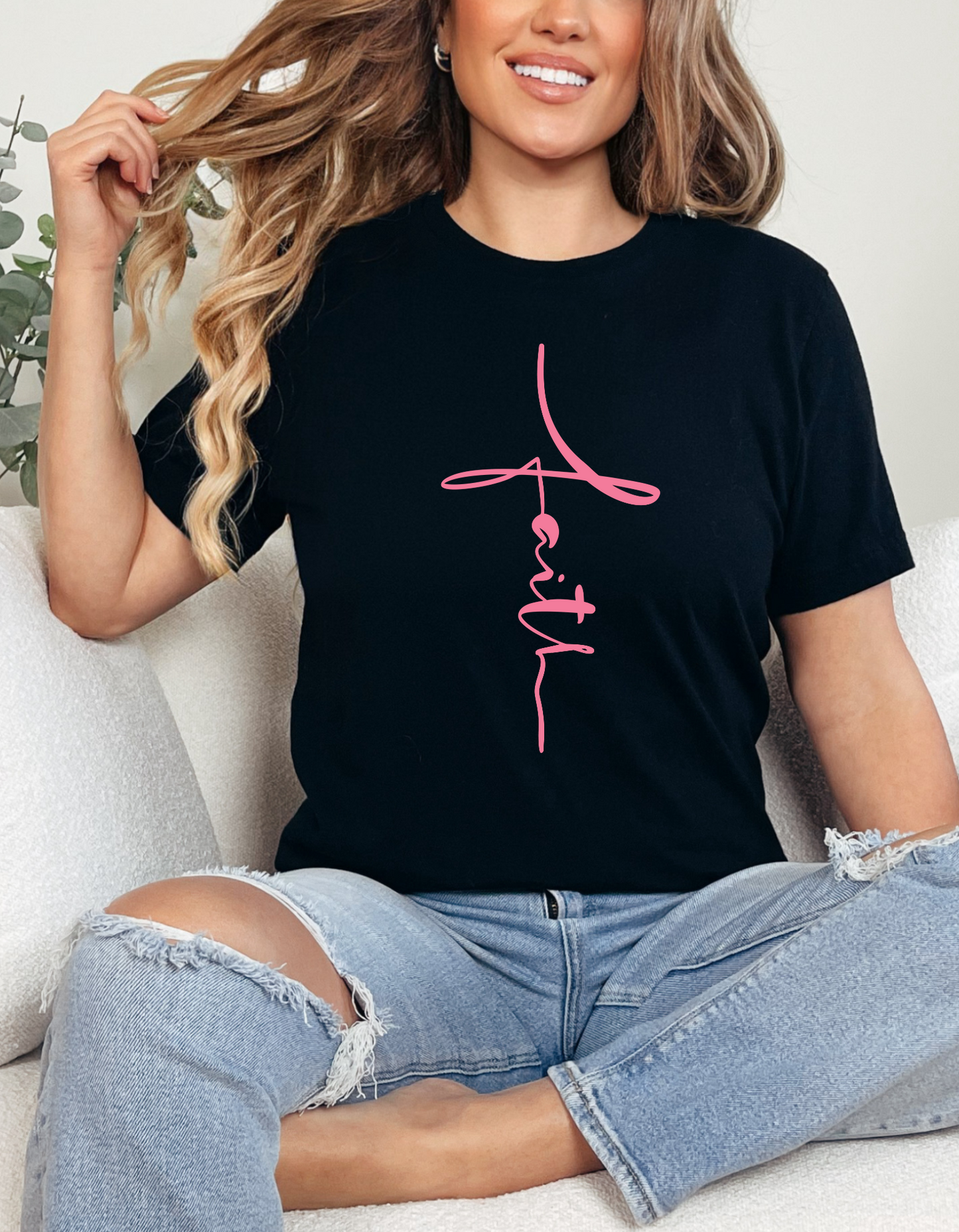 Faith Pink Cross Short Sleeve Tee