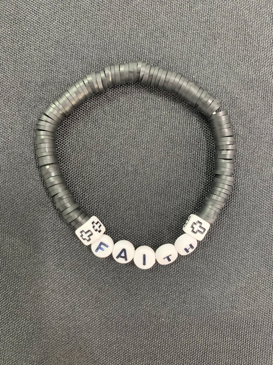 Faith Cross Clay Bracelet