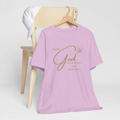 With God All Things are Possible Butterfly T Shirt