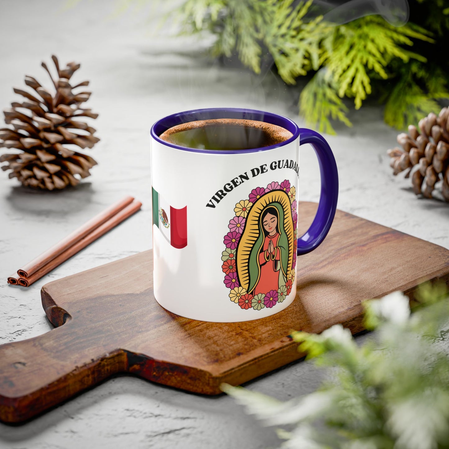 Virgen de Guadalupe Ciudad de México Mug | Colorful Ceramic Coffee Cup