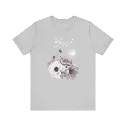 Blessed White Flowers with Butterfly T-shirt