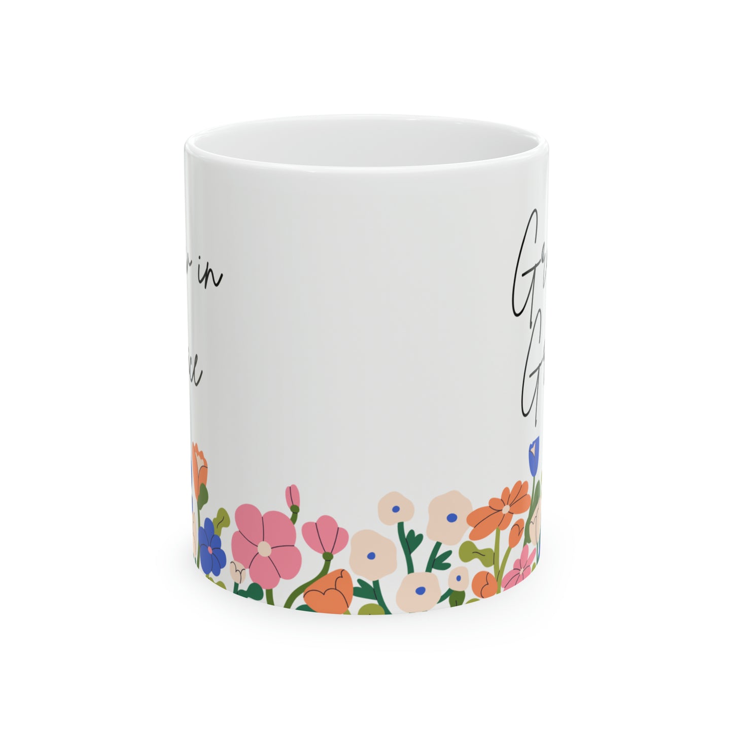 Grow in Grace Spring Flowers Ceramic Mug