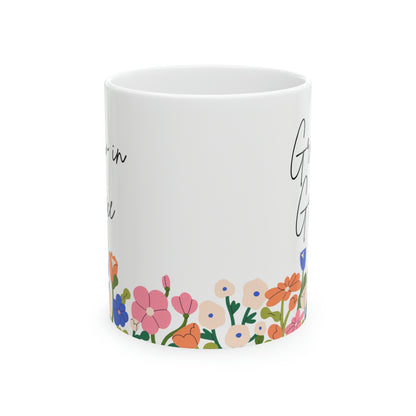 Grow in Grace Spring Flowers Ceramic Mug