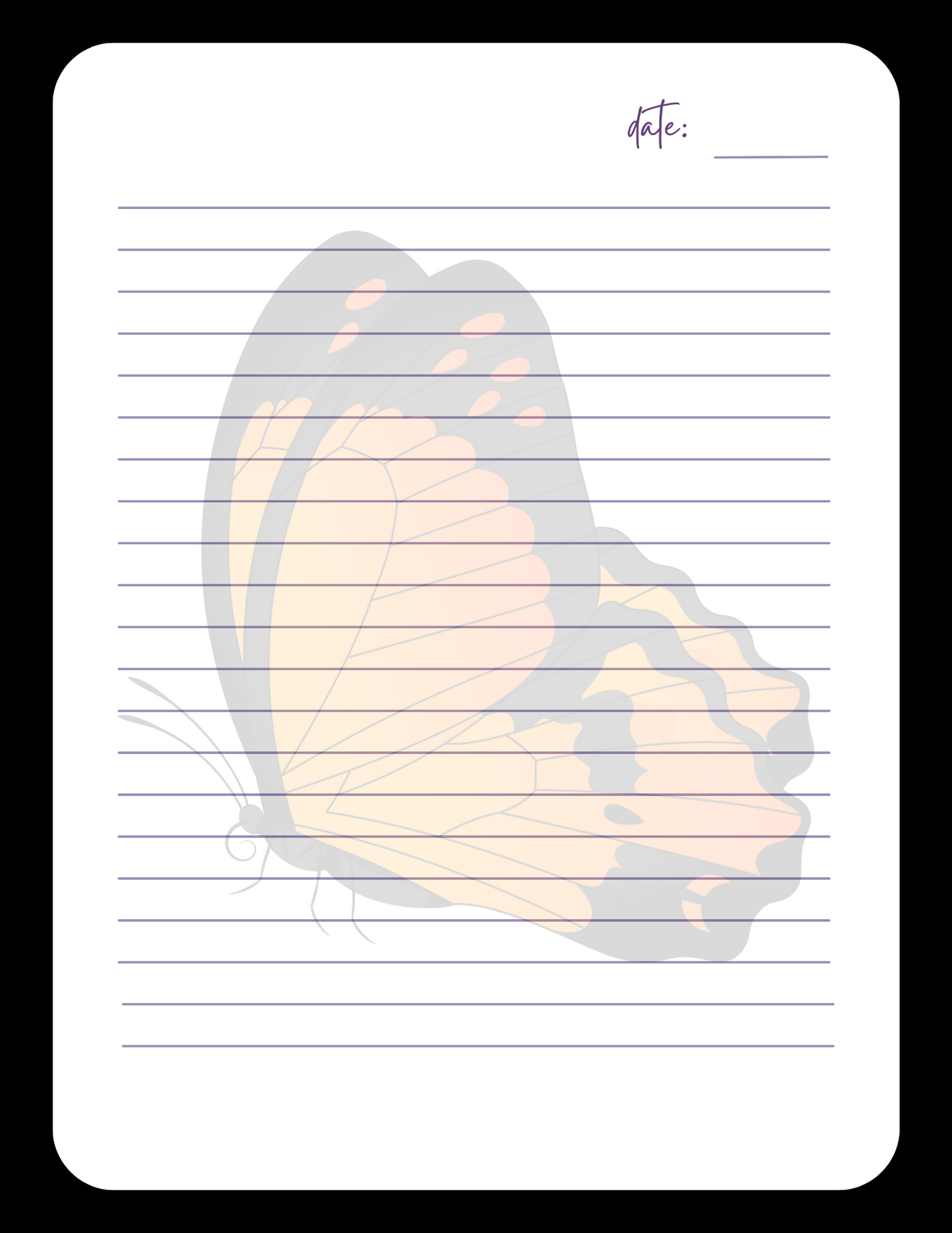 Glow Butterflies: Decorative Notebook