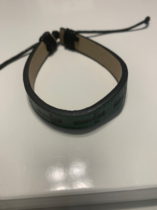 Leather cross bracelet (Green)