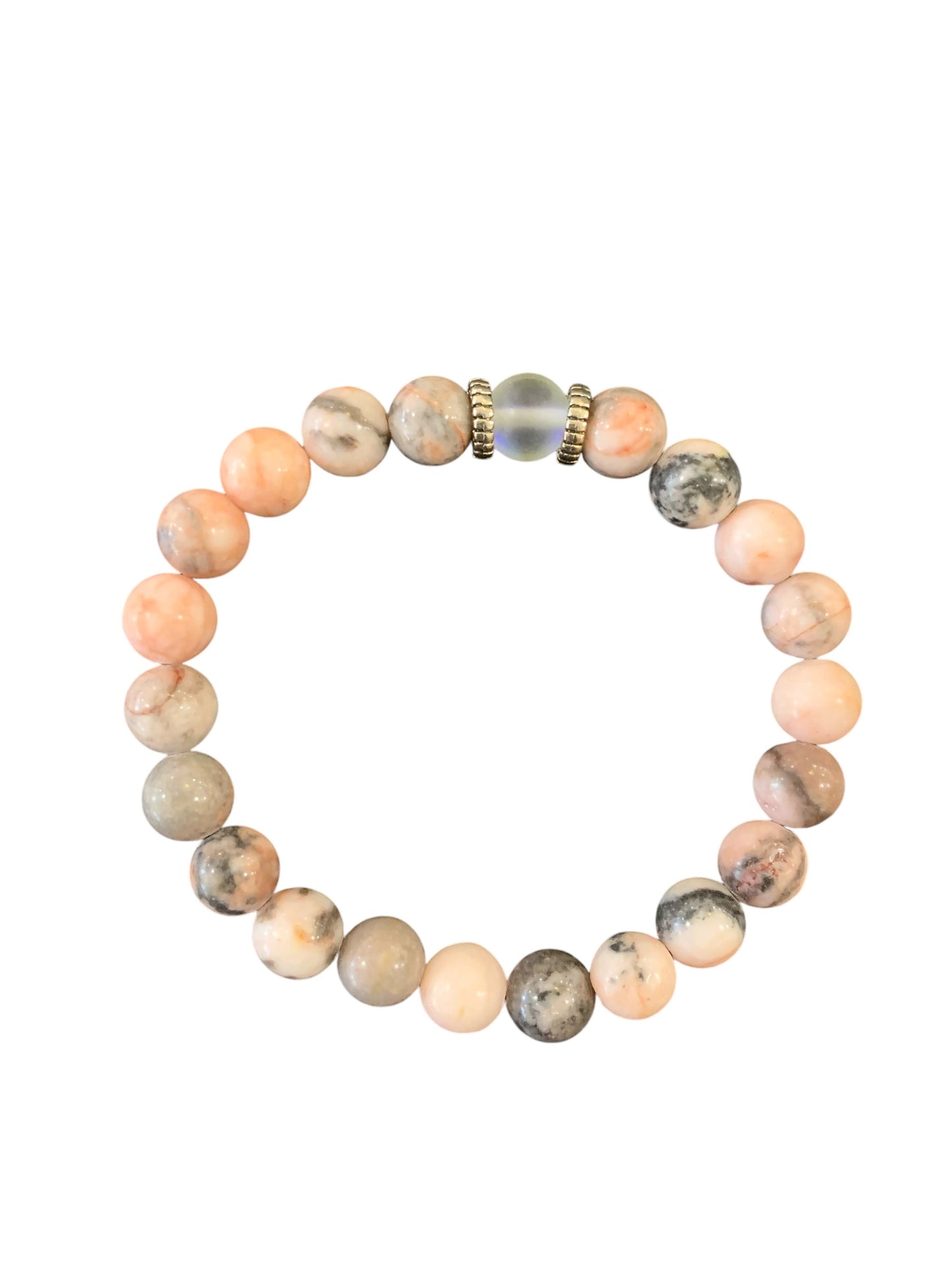 Handmade Agate and Moon Stone Natural Stone Bracelet