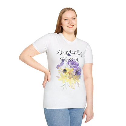 Abundantly Blessed Purple Flowers T-Shirt