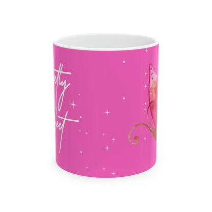 Perfectly Imperfect Pink Butterfly Ceramic Mug 11oz