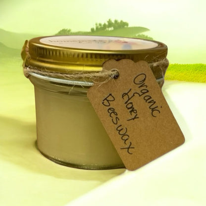Organic Honey Beeswax Peppermint Handmade Natural Candle