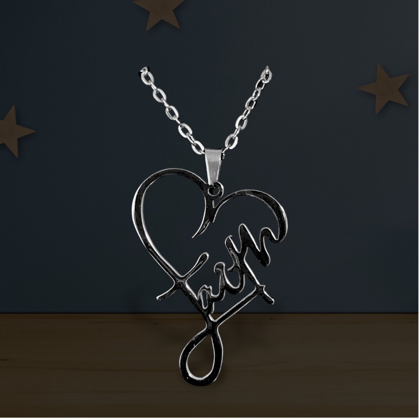 Faith Heart Stainless Steel Necklace