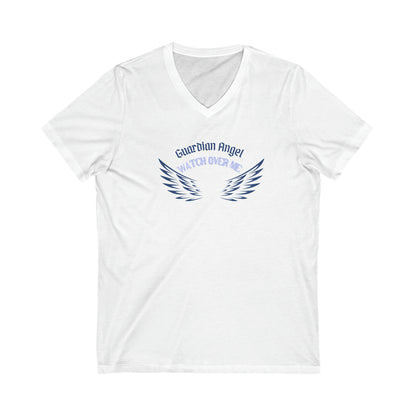 Guardian Angel Watch Over Me Unisex Jersey Short Sleeve V-Neck Tee