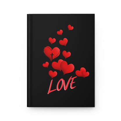 Love Hearts and Cross Hardcover Journal Matte