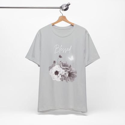 Blessed White Flowers with Butterfly T-shirt