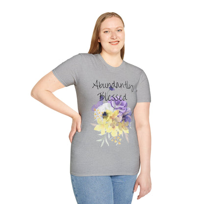 Abundantly Blessed Purple Flowers T-Shirt