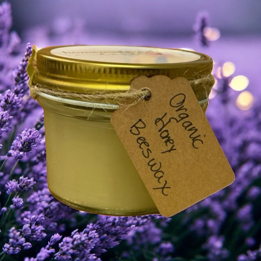 Organic Honey Beeswax Lavender Handmade Natural Candle