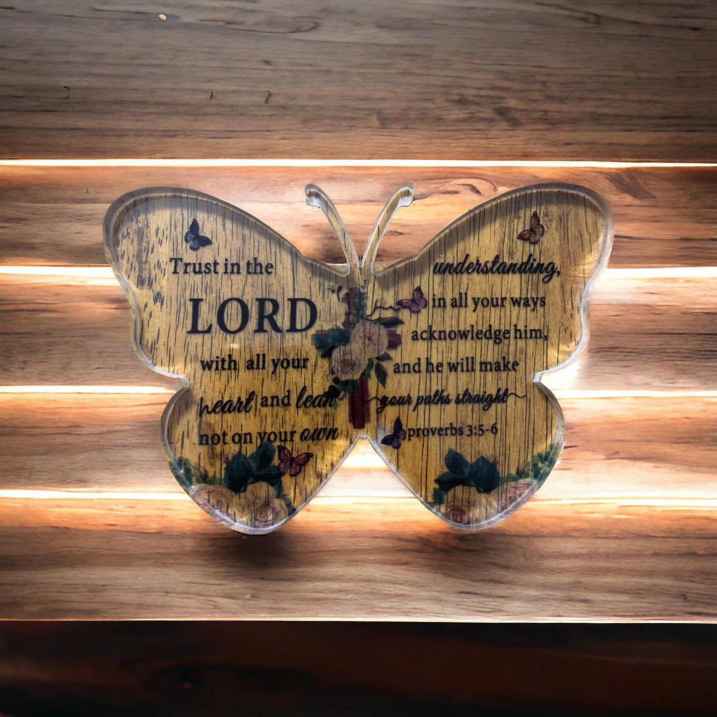 Trust in the Lord Butterfly Clear Acrylic