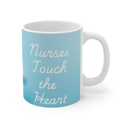 Nurses Touch the Heart Light Blue Mug