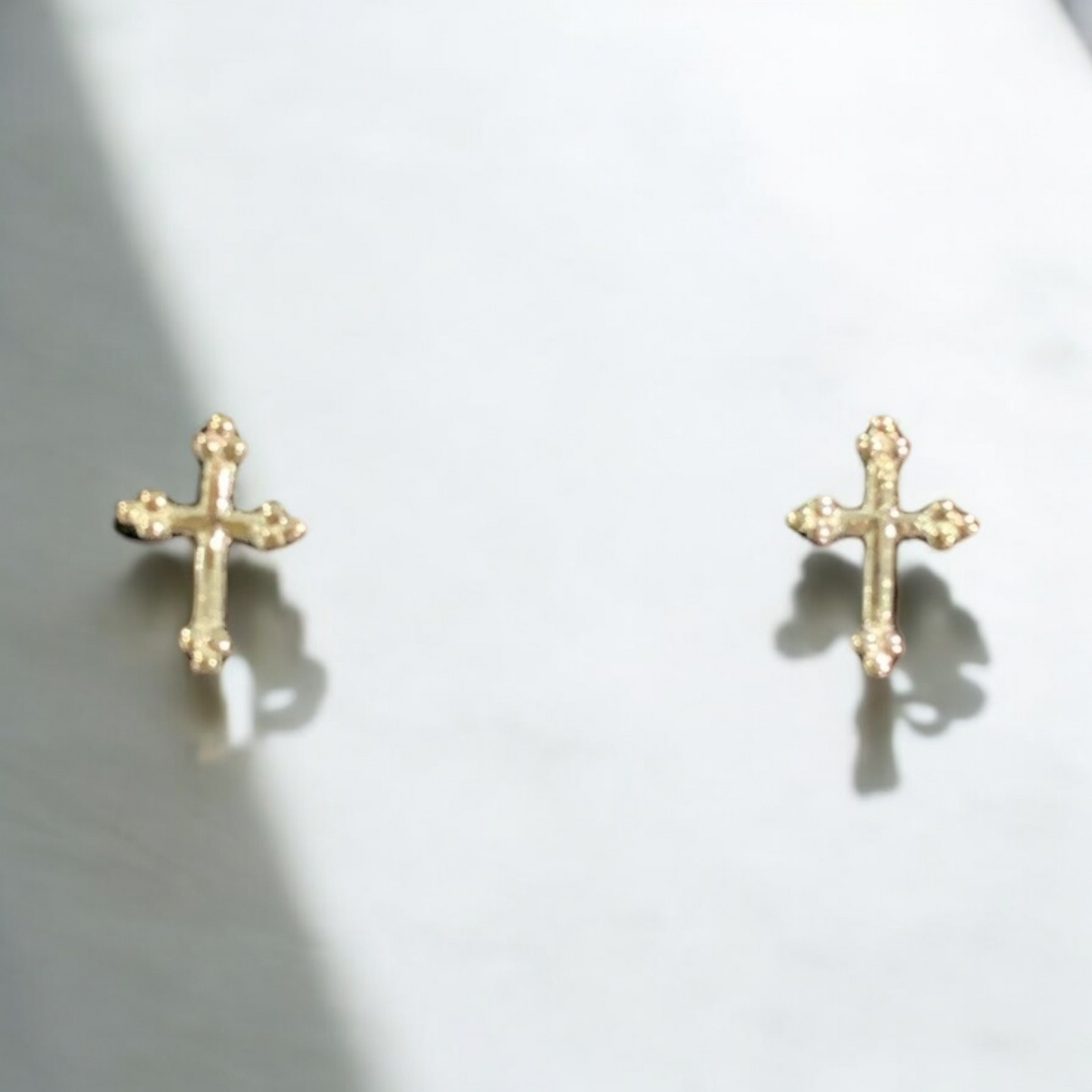 Cross Earrings Sterling Silver Gold Plated