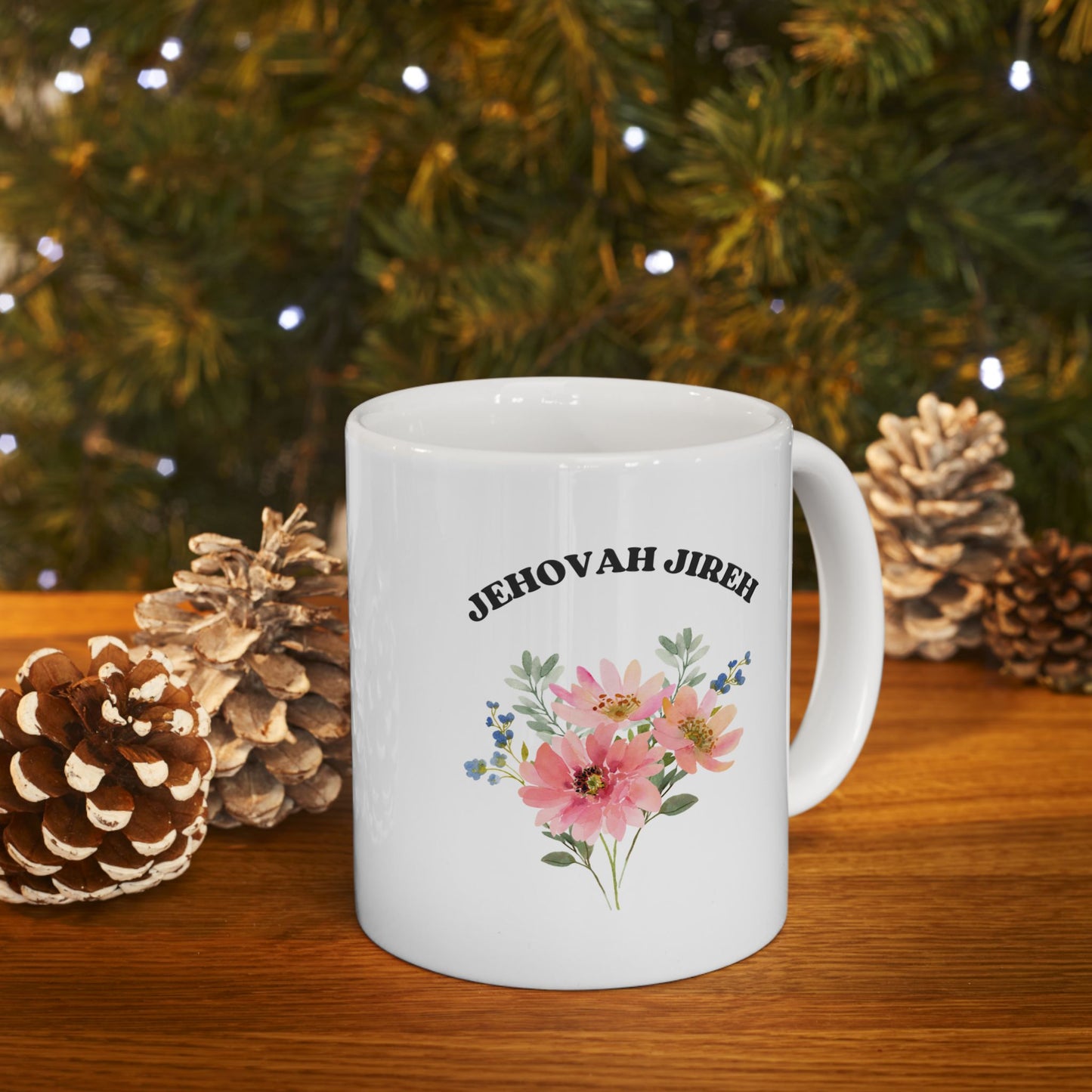 Jehovah Jireh God Is My Provider Ceramic Mug | Floral Woman Design