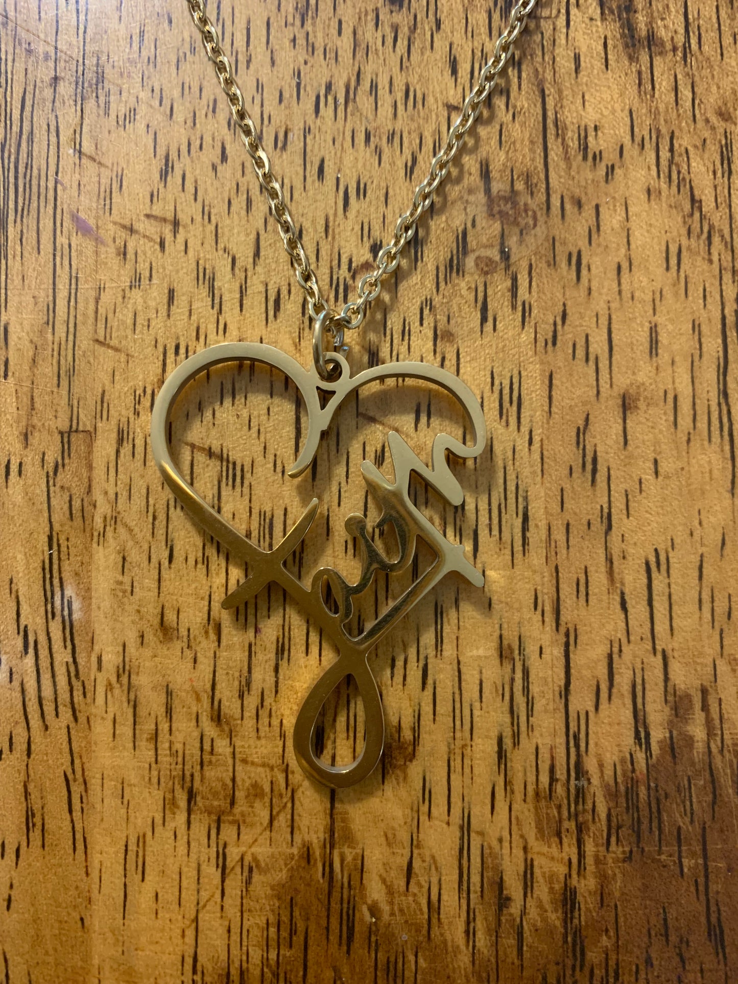 Faith Heart Gold Plated Stainless Steel Necklace