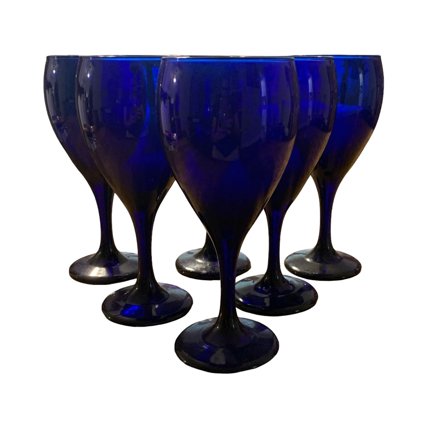 Vintage Cobalt Glassware, Set of Six