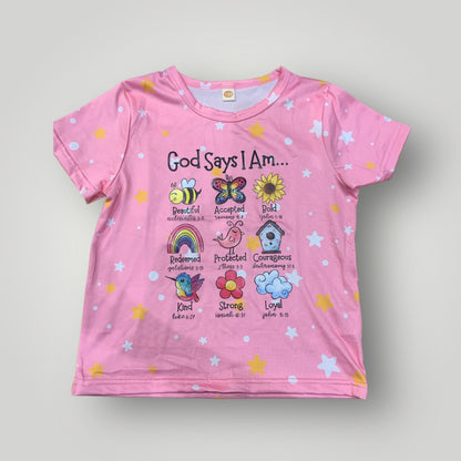 God Says I Am Girl T Shirt Girl Tee