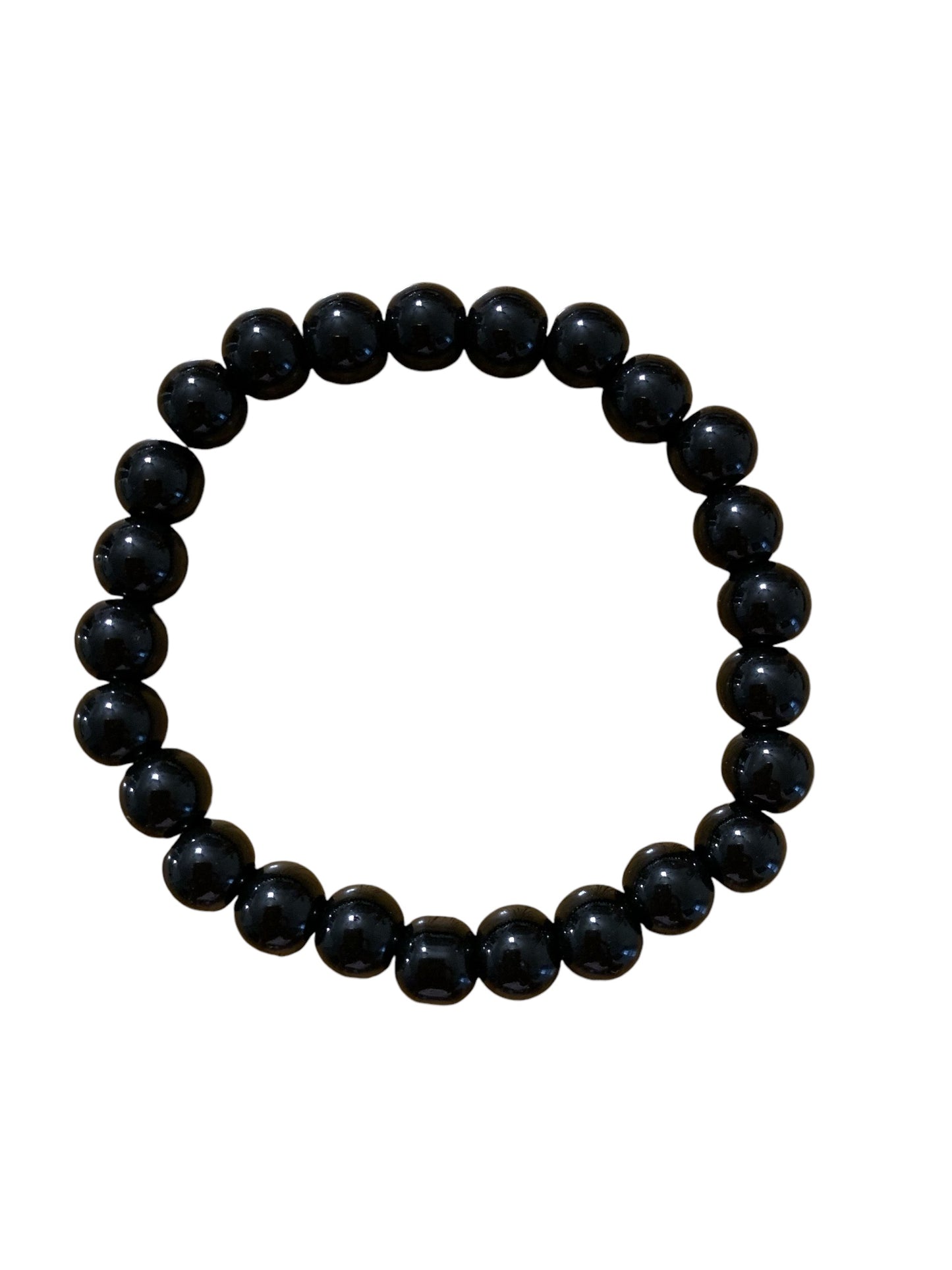 Handmade Black Natural Stone Stretch Bracelet