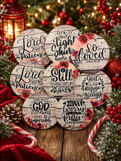 Coasters Bible Verses Rose Background