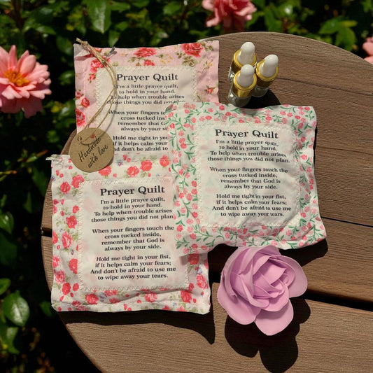 Square Prayer Pillow Handmade with Cross on Inside