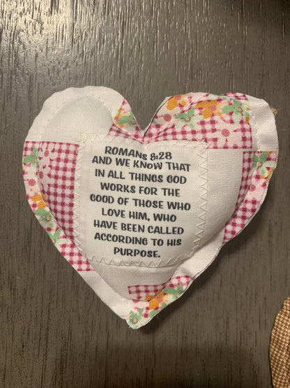Heart Prayer Pillows with Cross Inside