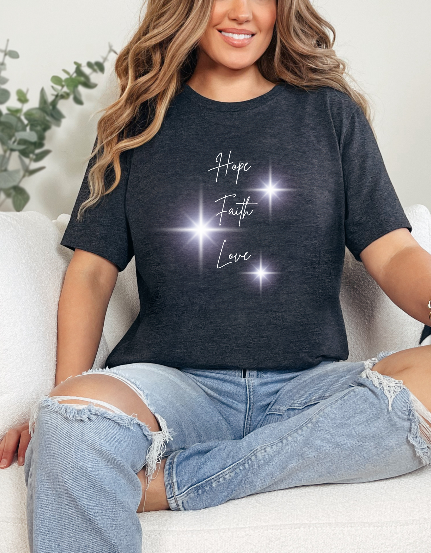 Hope, Faith, Love Pearl Glow T-Shirt