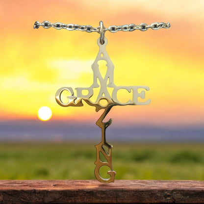 Amazing Grace Gold Plated Stainless Steel Necklace