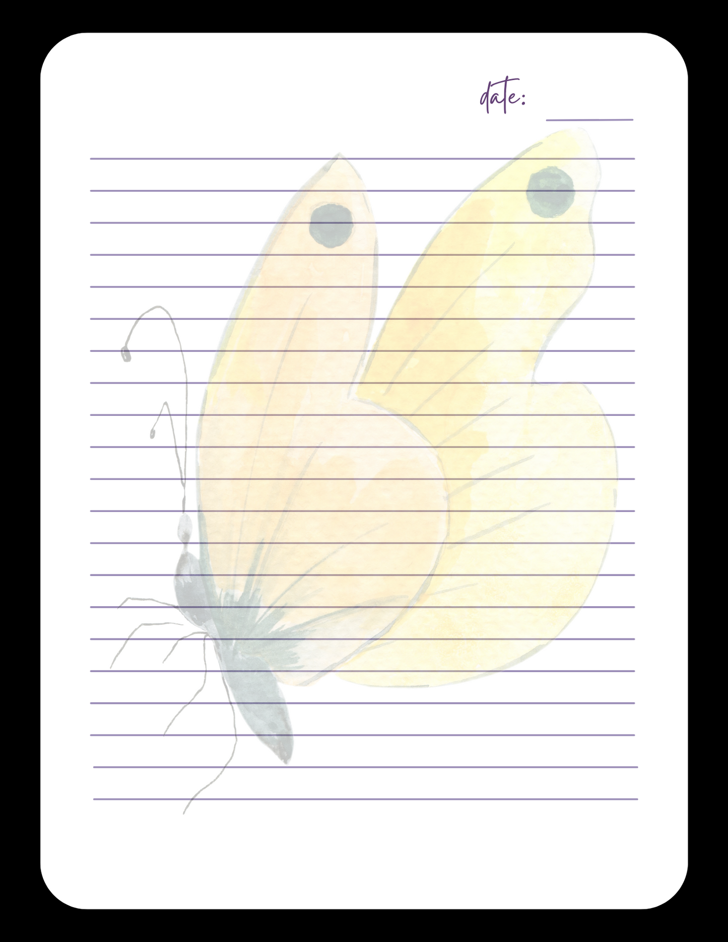 Glow Butterflies: Decorative Notebook