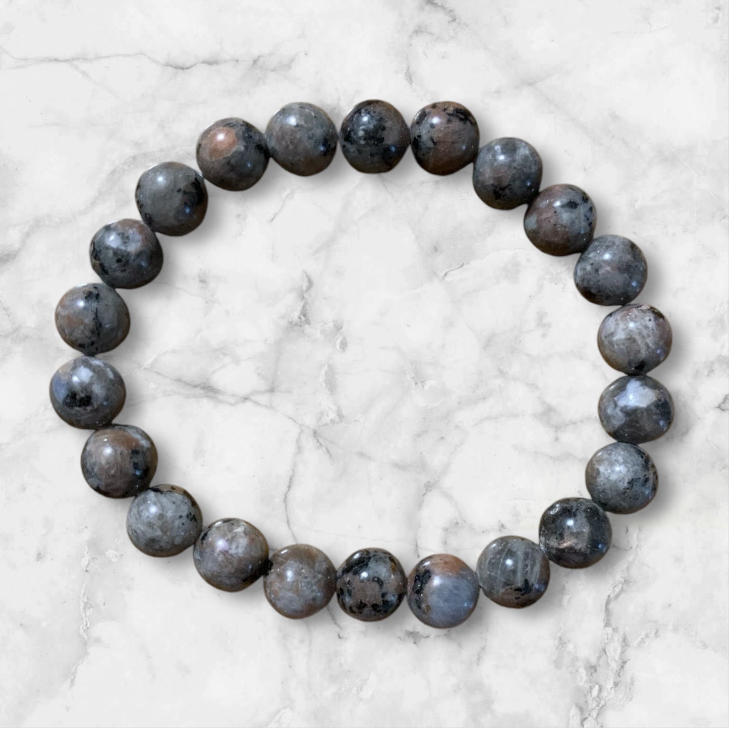 Handmade Gray Natural Stone Stretch Bracelet