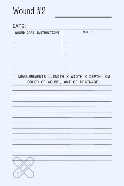 My Wound Healing Journey: Monthly Planner