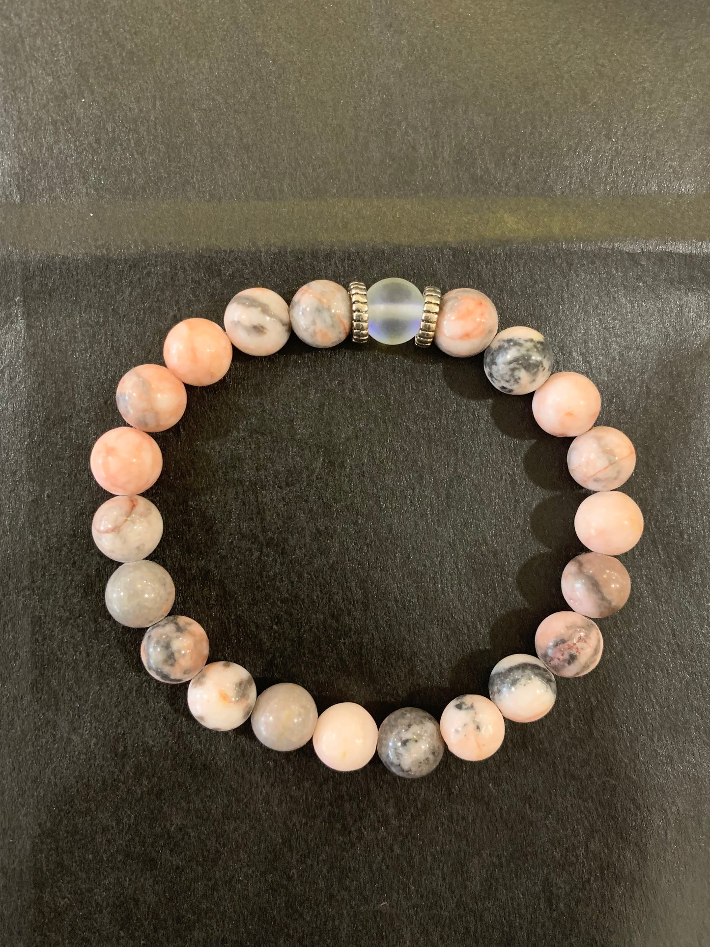 Handmade Agate and Moon Stone Natural Stone Bracelet