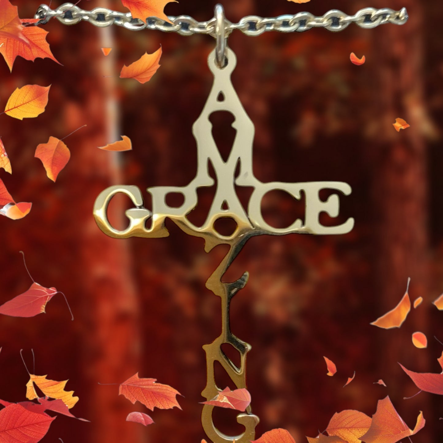 Amazing Grace Gold Plated Stainless Steel Necklace