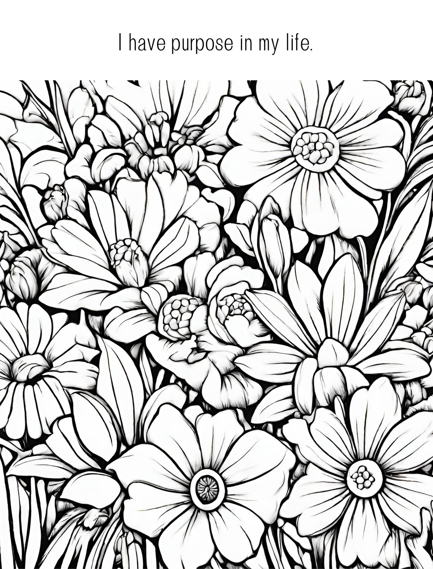 Spring Flowers: Rest and Relaxation Coloring Book for Adults and Teens