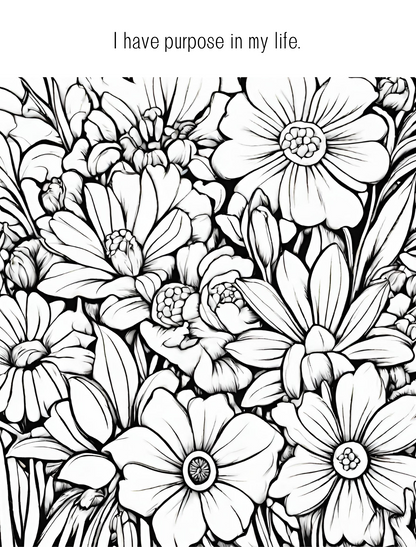 Spring Flowers: Rest and Relaxation Coloring Book for Adults and Teens