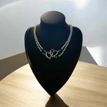 Double heart necklace