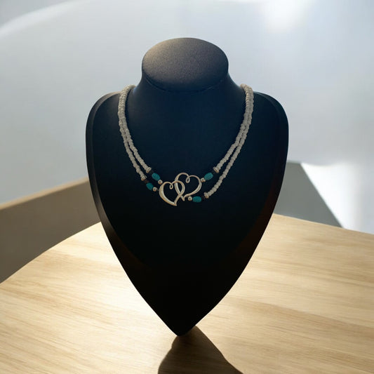 Double heart necklace