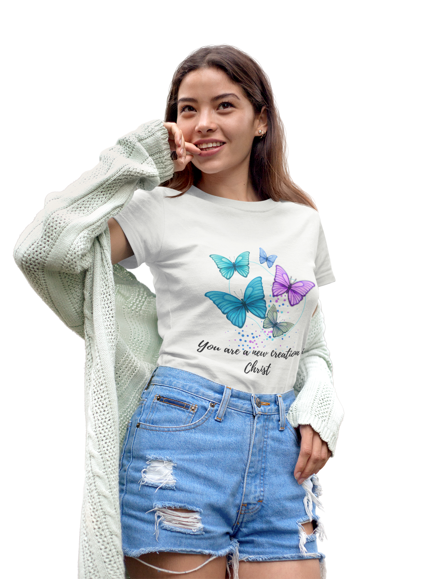 You are a New Creation in Christ Butterfly YOUTH Regular Fit Tee