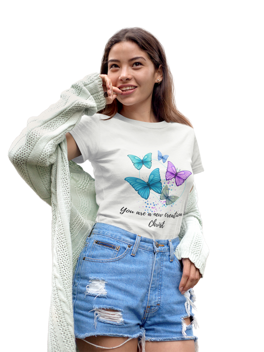 You are a New Creation in Christ Butterfly YOUTH Regular Fit Tee